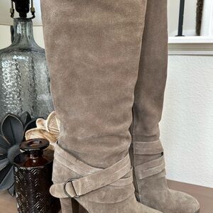 Carlos Santana Taupe Suede Over-the-Knee Boots